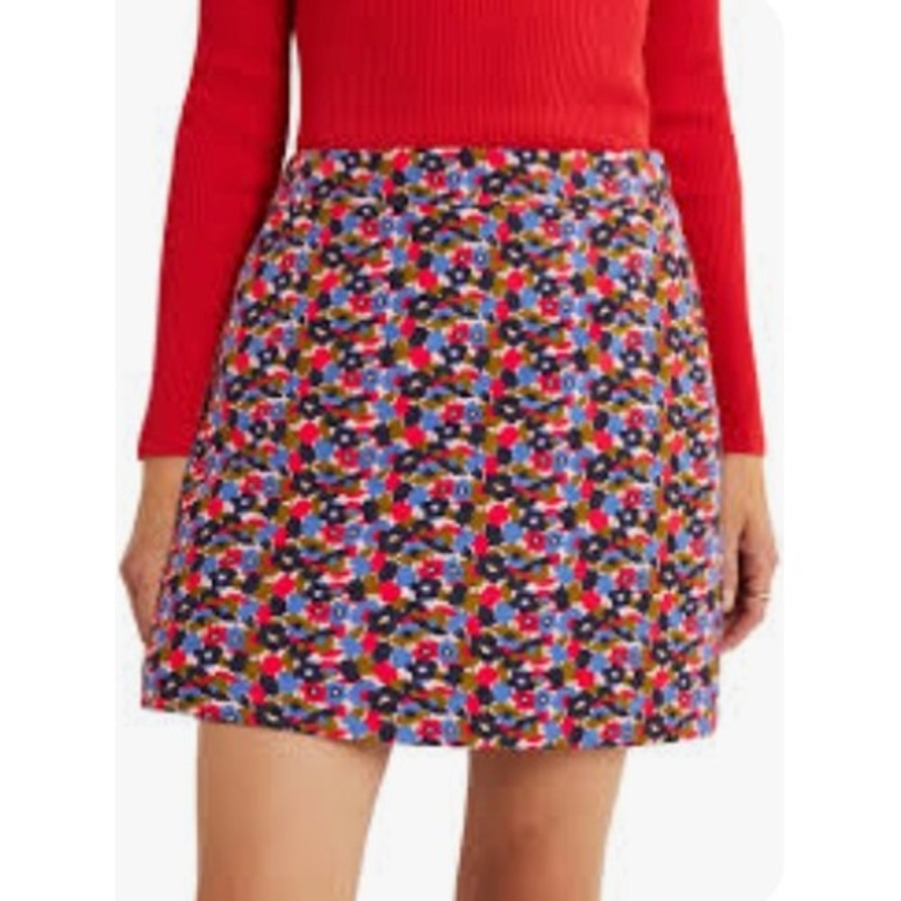 Boden‎ Women's Jersey A-line Floral Mini Skirt US 10R R0158 Colorful Zipper NWT